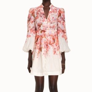 Zimmermann Devi Plunge Mini Dress Size 1 NWT